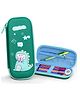 Flaze Cute Cartoon Dinosaur Theme 3D Premium Design Multi-function Pencil Pouch With Stylish Zipper Closure Waterproof Hardtop Fabric Adorable Student Stationery Handheld Storage Case Bag EVA Material Pencil Box Multicolor