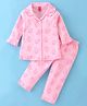 WOW Clothes Cotton Knit Full Sleeves Night Suit with Cup Cake Print - Pink