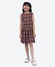 Shilpshakti Sleeveless Cotton Checked Cotton Dress - Red