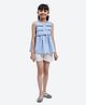 Shilpshakti Cotton Sleeveless  Solid Top And Shorts Set - Blue & White