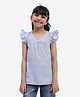 Shilpshakti Cotton Frilled Sleeves Solid  Top - Blue