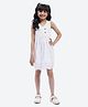 Shilpshakti Cotton Sleeveless Schiffli  Embroidered Dress - White