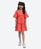 Shilpshakti Cotton Half Sleeves Swiss Dots Embroidered & Pearl Embellished  Dress - Pink