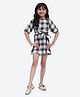 Shilpshakti Rayon Cotton Half Sleevess Checked  Dress - Grey