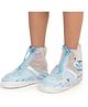 Yellow Bee PVC Space Explorer Detailed Transparent Rain Shoes Covers - White & Blue