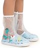 Yellow Bee Baby Dinosaur Printed Waterproof Rain Shoes Cover - White
