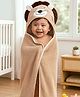 Babyhug  Woven Terry Hooded Towel Lion Embroidery - Brown