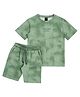 CAVIO Cotton Blend Half Sleeves Tie Dye Tee And Shorts Set - Green