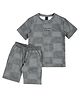 CAVIO Cotton Blend Half Sleeves Tie Dye Tee And Shorts Set - Dark Grey