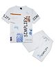 CAVIO Cotton Blend Half Sleeves Typography Printed Tee And Shorts Set - White