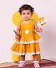 Vastramay Cotton Sleeveless Solid Flared Dress - Mustard