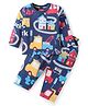 Babyhug Cotton Knit Full Sleeves Night Suit With Vehicle Print - Blue