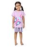 Plan B Cotton Knit Half Sleeves Butterfly Printed Shorts & Tee  Nightsuit - Lavender