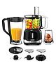 AGARO Grand Food Processor, Multi functional, 1000W, 2-in-1 Feed Chute Vegetable Chopper & Meat Grinder for Mincing, Dicing, Shredding, Puree & Kneading Dough, Stainless Steel Blade, Black