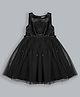 ShopperTree Satin Sleeveless Sequin Embellished Dress - Black