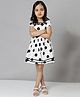 ShopperTree Rayon Cap Sleeves Polka Dots Printed Fit And Flare Dress - White