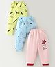 Mini Donuts 100% Cotton Knit Full Length Lounge Pants With Stars Print Pack Of 3 - Multicolor