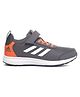 Adidas Kids Lace Up with Velcro Closure Sports Shoes Stripe Design- Grey & Orage