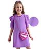 Hola Bonita Half Sleeves Textured Fabric Dress With Heart Sling - Lilac