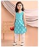 Kinder Kids Sleeveless Ethnic Motif Printed Kurta With Solid Pant - Blue & White
