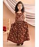 Kinder Kids Sleeveless Gota Lace Embellished & Floral Printed Coordinating Lehenga With Choli - Maroon