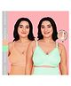 MAMMA PRESTO Pack Of 2 Non Padded Anti Microbial Nursing Maternity Bras - Sea Green & Orange
