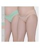 MAMMA PRESTO Organic Cotton Pack Of 2 Solid Pre Pregnancy Panties - Beige & Green