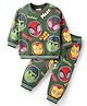 Babyhug Marvel Terry Knit Full Sleeves T-Shirt & Lounge Pant Set With Spidey & Friends Graphics - Green