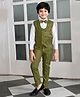BT DEZINES Cotton Full Sleeves Solid 3 Piece Party Suit Set With Bow - Mehndi Green