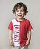 Babyhug Marvel Single Jersey Knit Half Sleeves T-shirt with Back Avengers Graphics - White & Red