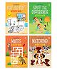 Brain Boosting Activity Book Set - Mazes Dot to Dot Spot the Difference and Matching Fun Early Learning Activity Books for Kids Set of 4 books - English