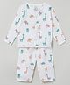 The Boo Boo Club  100% Organic Cotton Woven Full Sleeves Animals Printed Night Suit -  White