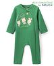 Babyoye 100% Cotton Quilted Full Sleeves Cut & Sew Romper Teddy Print - Green