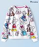 HoneyHap Disney Terry Knit Full Sleeves Sweatshirt With Mickey Mouse & Friends Graphics - White