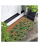 Onlymat Flower Printed Designer Doormat Brown & Green