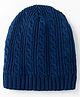 Pine Kids Winter Cap with Cable Knit Design - Navy Blue