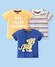 Babyhug Cotton Knit Half Sleeves T-Shirt with Leopard & Text Print  Pack of 3 - Multicolor