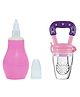Baby Silicone Blue Nose Cleaner Nasal Aspirator with Silicone Fruit and Food Nibbler