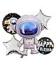 Special you Birthday decoration item for Astronaut Space theme foil balloon with Printed round foil balloon and Silver star foil balloon for girls boys and kids party decor Item pack of 5 Items