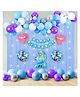Special You Frozen Theme Happy Birthday Decoration Kit for Girls with Blue Fringe Curtains, Fairy Lights,Blue,White,Silver,Purple Balloons and Frozen Foil Balloon,elsa birthday decor - Set of 67 Items
