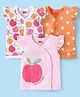 Babyhug 100% Cotton Frill Sleeves Front Open Jhablas with Apple & Polka Dots Print Pack of 3 - Multicolour