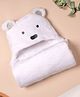 Kicks&Crawl-White Bear Hooded Fur Blanket-White