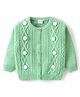 Babyhug Knitted Full Sleeves Front Open Sweater With Cable Knit Design - Mint