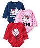 Babyhug Disney Cotton Knit Full Sleeves 101 Dalmatians Graphic Onesies Pack of 3 - Red Blue & Pink