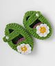 The Original Knit Self Designed Booties - Green & White