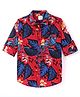 INFINITY Cotton Full Sleeves Leaves Printed Shirt - Red