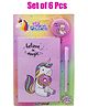 Asera Unicorn Stationery Gift Set for Kids Diary, Pen & Badge Gift Set for Girls Party Favor Return Gift for Birthday Gift (Unicorn 6 Pcs)