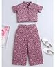 The Magic Wand Half  Sleeves Geometirc Printed  Co Ordinating Sets -Onion Pink