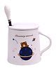 Kookee Fancy Ceramic Coffee or Tea Mug with Lid and Handle with Spoon (8413)