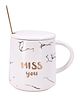 Kookee Fancy Ceramic Coffee or Tea Mug with Lid and Handle with Spoon (8442)